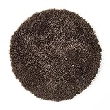 【2枚組】もこもこチェアパッド 同色2枚組 38cm直径 (ブラウン) …