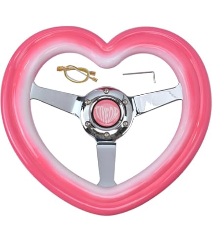 ♡　35パイ　ハート　ホワイト　ステアリング　♡ 35パイ 35cm ステアリング USDM 白 ホワイト ミラココア アルトラ