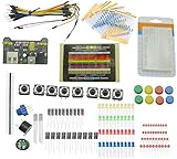 KKHMF 初心者キット電子製品愛好者電子小部品キットブレッドボード線材抵抗コンデンサーLEDポテンショメーター Arduino用