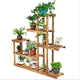 レジャー木製フラワーラック、5棚、室内プラントラック、多段バルコニーフラワーラック124 * 124cm