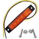 Ruanyi 2PCS 3W 200〜300lmトラック用イエローサイドフロントマーカーインジケータライトランプ6 LEDライトDC 12V