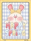Smart Blonde P-2103 Happy Spring Blue Plaid Metal Novelty Parking Sign