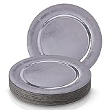 ラウンド使い捨てChargers Heavyweightペーパープレートメタリックゴールドfinish-使い捨てラウンドChargers – Perfect forフォーマルDinners、パーティ、