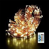 Joly Joy LED String Lights Waterproof 66ft/20m 200LEDs Dimmable Flexible Copper Wire Light Indoor & 