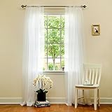 美しい薄手ボイルホワイト1ペア 58"W x 108"L - Each Panel SHEER-VOIL-WHITE-108