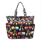 formanism 鮮やか カラフルキュート ポケット ジッパー トート マザーズバッグ レディース (I)