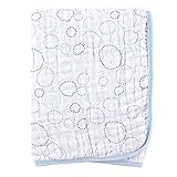 Hudson Baby 2-Layer Muslin Stroller Blanket, Blue Circles, 46 x 46 by Hudson Baby