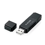 エレコム カードリーダー USB2.0 microUSBコネクタ搭載 スティックタイプ パソコン スマホ タブレット対応 ブラック MRS-MBD09BK
