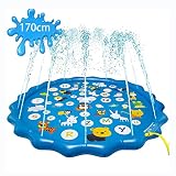 噴水マット 噴水プール 噴水おもちゃ 直径170CM プレイマット プールマット 子供用 ペット プール プール ペット用 超厚い 安全無毒 厚さ材質 耐摩擦 芝生遊び 親子遊び プール 家庭用 親子芝生遊び プールマット 夏対策 6歳以上