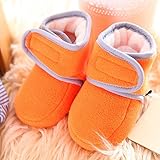 【YW】ベビーシューズ 赤ちゃんの綿靴 ベビーブーツ 赤ちゃんは歩くことを学ぶ秋冬の布靴学步靴 (10cm, オレンジ)