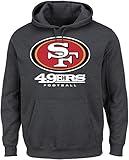 NFL San Francisco 49ersメンズOur Team長袖スクリーン印刷フード付きフリースプルオーバー、大、チャコールヘザー