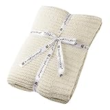 カシウェア ブランケット ミニケーブルスローヘザー Mini Cable Throw Heather タオルケット ひざ掛け (カラー：Solid - Malt） kashwere [並行輸入品]