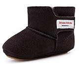 【SEBLES】 ベビー 赤ちゃん 裏起毛 あったか ムートン ブーツ キュート カジュアル キッズ 全3色 サイズ 11.5cm ～ 14cm　クロスセット (ダークブラウン,14)