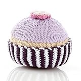 Pebble Fair Trade Hand Made Rattle - Cupcake with Lilac Icing and Flower [並行輸入品]