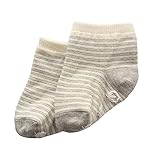 オーガニックコットン　日本製　ベビー用ラインボーダーソックス　靴下　グレー　ORGANIC GARDEN　オーガニックガーデン