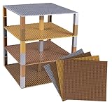 プレミアムゴールド、シルバー、銅、とブロンズ色付きスタッカブルベースプレート – 4パック10 " x 10 "ベースプレートバンドルwith 40向上した新しい2 x 2 Stackers – タワ