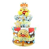 おむつケーキ アンパンマン 2段 出産祝い ベビーギフト タオル スタイ タンバリン ぬいぐるみ anpanman28_29