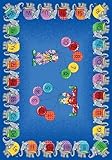 Joy Carpets Kid Essentials Early Childhood Circus Elephant Parade Rug Multicolored 10'9 x 13'2 [並行輸入