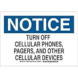 Brady 129320 Radiation and Laser Sign, Legend "Turn Off Cellular Phones, Pagers And Other Wireless D