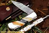dkc-60シルバーScotchダマスカス折りたたみポケットナイフ4.2 " Folded 7.5 " Long 6.9oz Oz高クラスLooks Incredible Feels Great in