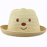 ING STYLE クマさんの麦わら帽子 ベアーハット キッズ用 (クリーム)