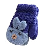 [海軍]かわいいニットベビー手袋キッズ暖かい冬の手袋