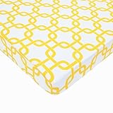 American Baby Company 100% Cotton Percale Fitted Portable/Mini Crib Sheet, Golden Yellow Twill Gotch