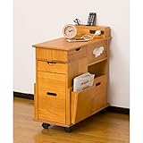 ソファーサイドすっ桐ワゴン ライトブラウン KU629