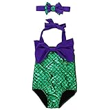 Domybest 水着 女の子 ベビービキニ 水着+ヘッドバンド 2点セット 人魚 きらきら ビーチ 海水浴 温泉 プール 夏 可愛い