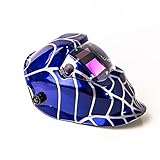 Sutekus 自動遮光溶接面　自動フィルター ワイドビュータイプ 遮光速度1/25000秒 ソーラー充電式溶接マスク　溶接ヘルメット (ブルー)