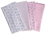 Laura Ashley Laddered Blanket, Gray Floral/Pink by Laura Ashley