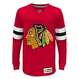 NHLユースBoys 8 – 20 Blackhawks長袖FaceoffジャージーTシャツ レッド