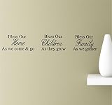 Bless Our Home As We Come & Go、Bless Our、育つ子Bless Our Family as Weギャザー。ビニールウォールアートインスピレーション引用符デカールステ