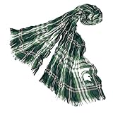 NCAA Michigan State Spartans Plaid Crinkleスカーフ、、グリーン、ホワイト70-inch by 25-inch