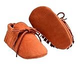 秋冬　赤ちゃん　キッズ　スクラブ　タッセル　ウォーカー　ベビーシューズ　ソフト底レース ファーストシューズ 屋内 子供 幼児 新生児靴 滑り止め (12cm（6-12ヶ月）, ライトブラウン)