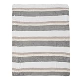 ベアフットドリームス / Barefoot Dreams ブランケット CozyChic Multi-Stripe Stroller Blanket [ #567 ] (White-Stone-Cre