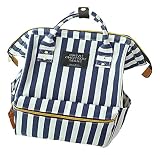 がま口リュック キャンパスバッグ マザーズバッグ レディース 大容量 通学 TOKYO GOODS MARKET (ボーダーブルー)