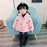 Pojour ベビー服 子供服 女の子コート 冬 防寒 かわいいイチゴジャケット おしゃれフード付きコート 厚手 暖かい 綿 ベビールームウェア 普段着 カジュアル 旅行 記念日 プレゼント