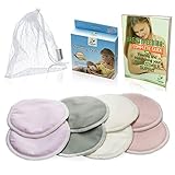 Washable Organic Bamboo Nursing Pads w/ LAUNDRY BAG & THANK YOU BONUS-8 Pack(4 pairs)-Ultra Soft,Hyp