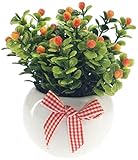 不二貿易 人工観葉植物 造花 ラウンド レッド(高さ:約13cm) ファンシェイプ 人工 観葉 植物 21336