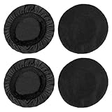 LUYING イヤホンダストカバー ストレッチニット9-11cm 2ペア イヤーパッドカバー 劣化防止 ヘッドホン用 洗濯可 ブラック