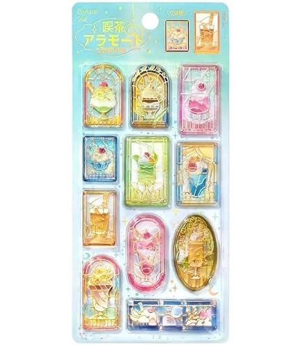 【正規品】新作　喫茶アラモード　きゅるるん　vol.2 お守り　シール Amazon | きゅるるんシール vol.2 喫茶アラモード【ステンドグラスvol