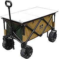 WAQ キャリーワゴン【 大型タイヤ 】自立収納 コンパクト 耐荷重150kg ワンタッチ収束式 106L 大容量 折り畳み アウトドアワゴン キャリーカート マルチキャリー 軽量 4輪 特大 タイヤ キャンプ WAQ OUTDOOR WAGON (
