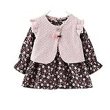 SnoLyni (JP) ベビー服 キッズワンピース ベスト 綿 2点セット キッズ服 子供 花柄 春秋 長袖 女の子 ガールズ 結婚式 発表会 入園式 入学式 卒園式 卒業式 七五三 パーティー (