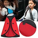子供の安全カバーのハーネスストラップカーアジャスターパッドキッズシートベルトシートベルトクリップ (赤)