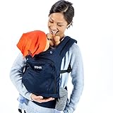 Mo+m Classic Cotton 3 Position Baby Carrier (Solid Navy Blue) - Soft Structured, Ergonomic Sling w/ 