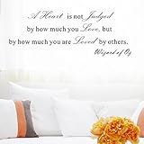 Pop Decors WL-0093-Vb Inspirational Quote Wall Decal, A Heart is Not Judged by How Much You Love [並行