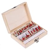 Wolfride 15個セット フライスカッター ルータビットセット 6.35ｍｍシャンク 木工カッター 彫刻 切削 木工工具