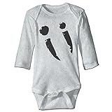 NINKI ベビー服 絵文字 字母柄 長袖 カバーオール 6ヶ月~24ヶ月 100%コットン 出産祝い Size 6 M グレー