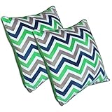 Koala Foam Pillows, Blue/Green Chevron [並行輸入品]